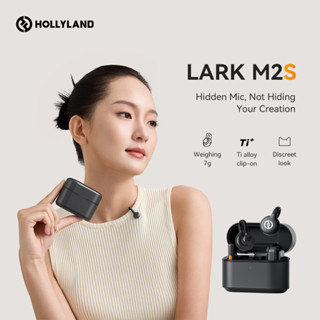 Combo Hollyland Lark M2S Ultimate (Camera RX + Lightning RX) Micro Lavalier không dây cho iPhone / Camera / Android / PC, Mic nhỏ gọn, Kẹp titan, Khử tiếng ồn, Vlog, Phỏng vấn