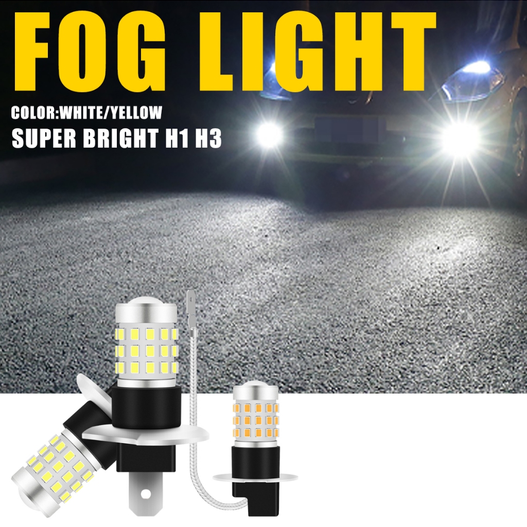 2 Bóng Đèn Led Sương Mù H1 H3 Đèn Sương Mù Ô Tô 24V Canbus Sáng Cao Màu Vàng 3000K 6500K Trắng Đèn P