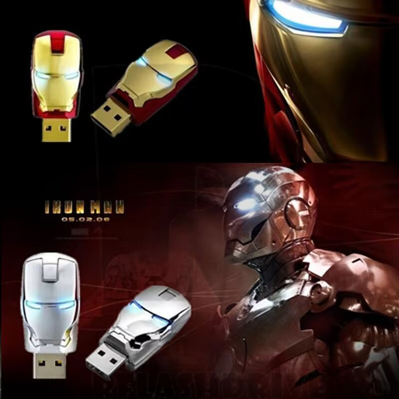 Ổ đĩa Flash sáng tạo Iron Man Metal Ổ đĩa Flash chống nước và chống ẩm USB 2.0 Dung tích lớn Ổ đĩa U