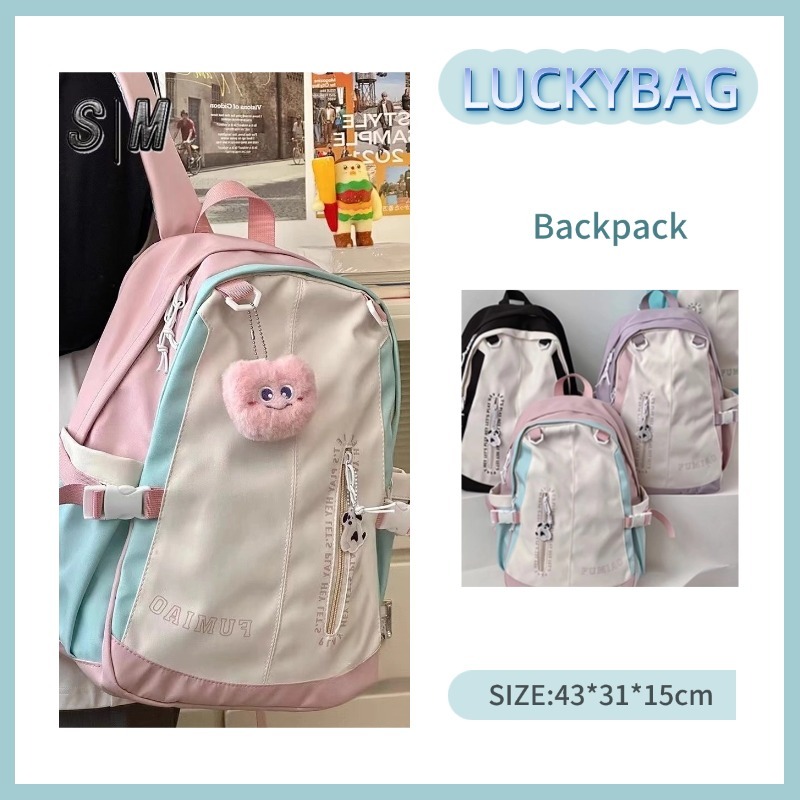 Ba lô đi học Túi học sinh Nylon nhiều lớp dung tích lớn Bagpack hàn quốc