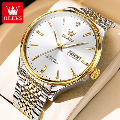 OLEVS Dồng Hồ Nam Chính Hãng Chống Nước Dạ Quang Thời Trang Với Hộp Cao Cấp 2929