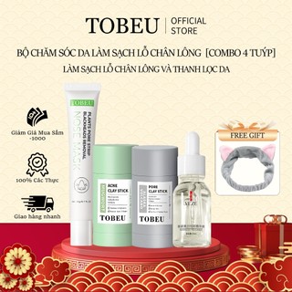   Combo 4 Món TOBEU Mugwort Mặt nạ đất sét Hỗ trợ giảm mụn + Que đất sét lỗ chân lông núi lửa Alaska + Thực vật Mặt nạ loại bỏ mụn đầu đen Dụng cụ làm sạch lỗ chân lông mũi + Tinh chất chống rụng trứng làm trắng 4 bộ chăm sóc da 