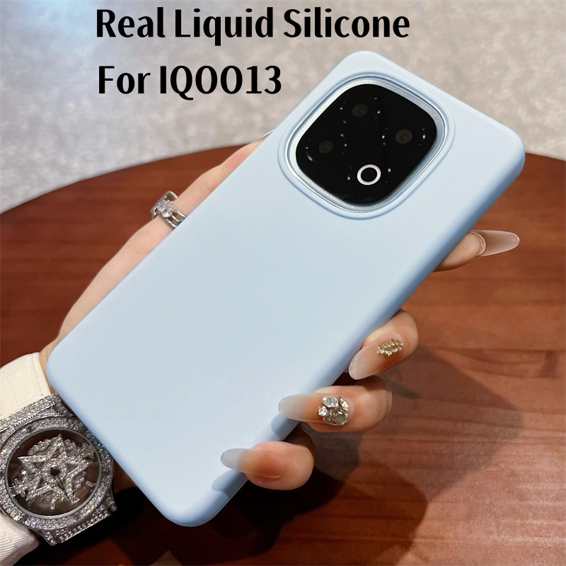 Dành Cho Vivo IQOO 12 13 Pro Z9 turbo Case Real Liquid Silicone Skin Feel Pure Color Casing Cover