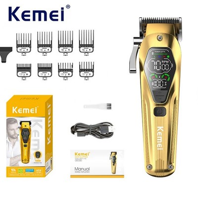 Kemei Chuyên Nghiệp Điện Cắt Tóc Không Dây Cắt Tóc Chải Lông Bộ Cắt Tóc Có Thể Sạc Lại Tông Đơ Nam 7000RPM
