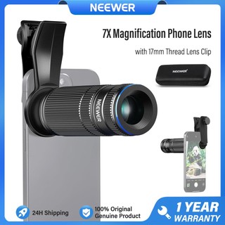  Neewer LS-36 PRO Ống kính tele 7X có kẹp ống kính điện thoại Tương thích với iPhone Samsung Ống kính điện thoại phóng đại 7X cho vỏ điện thoại có ren 17mm Tấm ốp lưng 