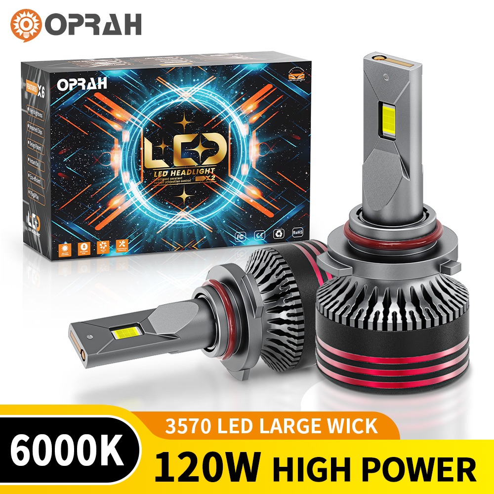 Oprah 2 Chiếc M8 120W Công Suất Cao Siêu Sáng H4 Đèn Pha LED 3570 Đèn Pha H1 H7 H11 9005 9006 9012 8