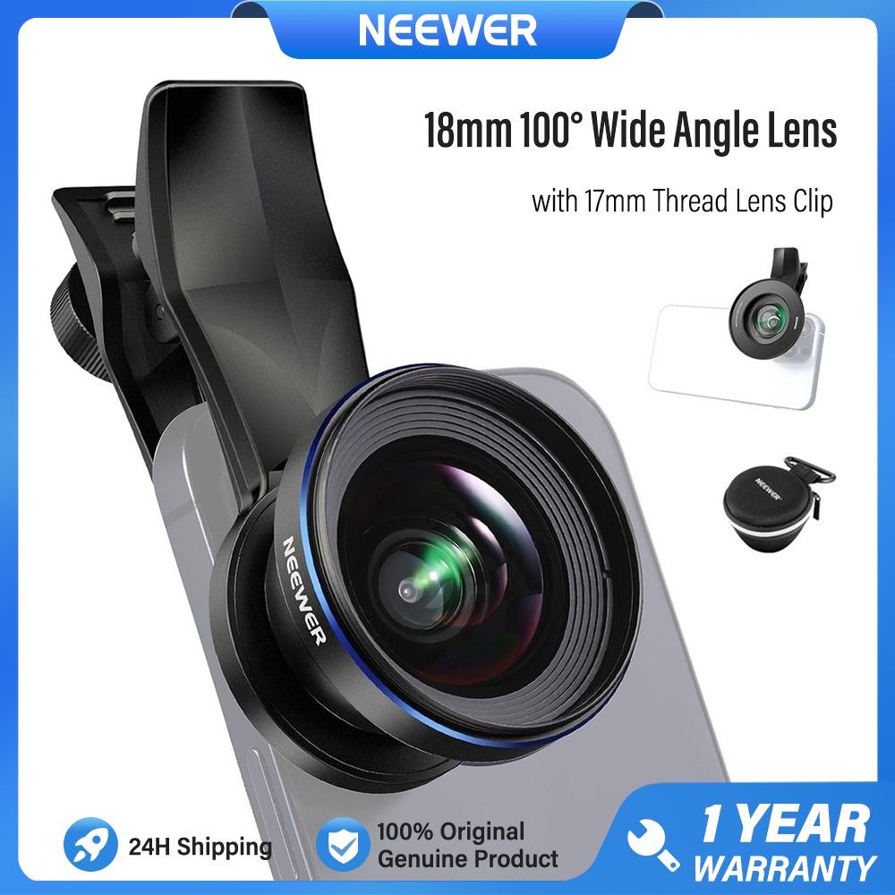 Neewer LS-42 PRO 18mm 100° Ống kính góc rộng có kẹp ống kính & Bộ chuyển đổi bộ lọc 67mm
