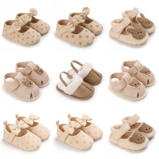  Giày trẻ em cho bé trai và bé gái từ 0-18 tháng tuổi gấu bông dễ thương thỏ và sàn vải chống trượt 