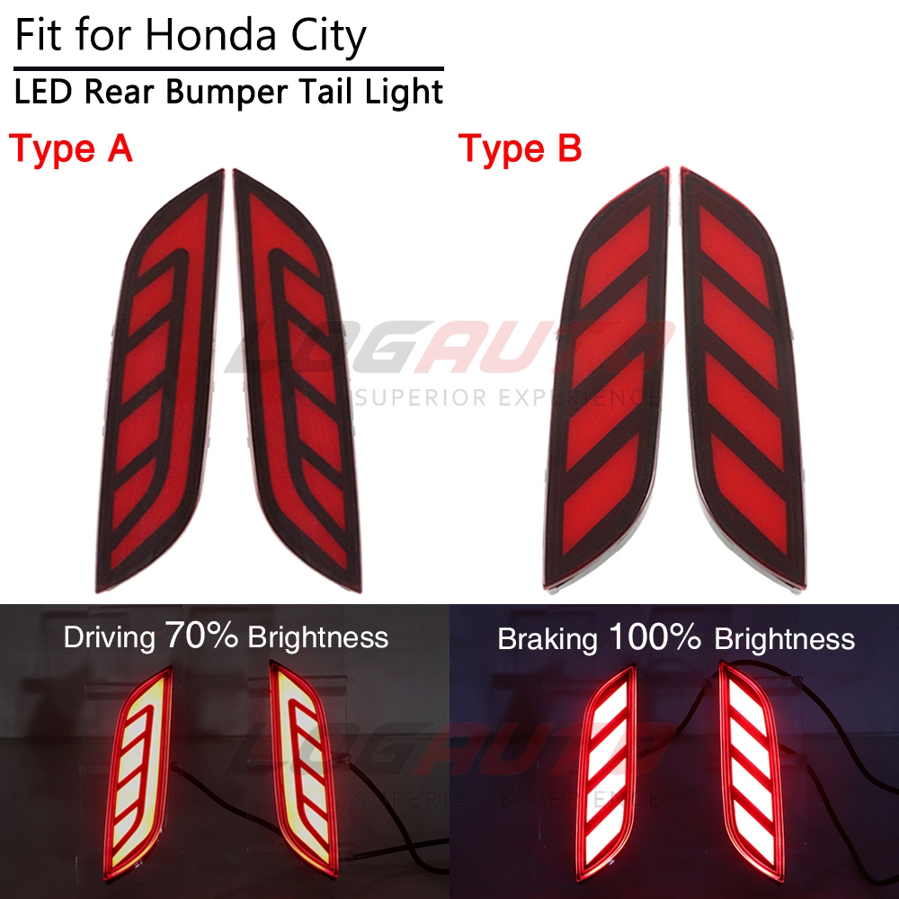 Dành Cho Xe Honda City Sedan 2020 2021 2022 2023 Cặp LED Phía Sau Ốp Lưng Phản Quang Đuôi Đèn Lái Xe