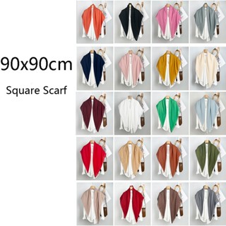 Jifang 90x90cm Bán chạy Đồng bằng vải lanh Cotton nguyên khối Khăn choàng vuông Hồi giáo Hijab vuông Bawal Baju Raya RR11