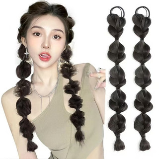  2 Cái   bộ Đuôi Ngựa Tóc Giả Bím Tóc Giả Cho Người Phụ Nữ Tóc Nối Dài Tóc Giả Quyền Anh Bím Tóc Phụ Kiện Tóc Bong Bóng Đuôi Ngựa Tóc Giả 