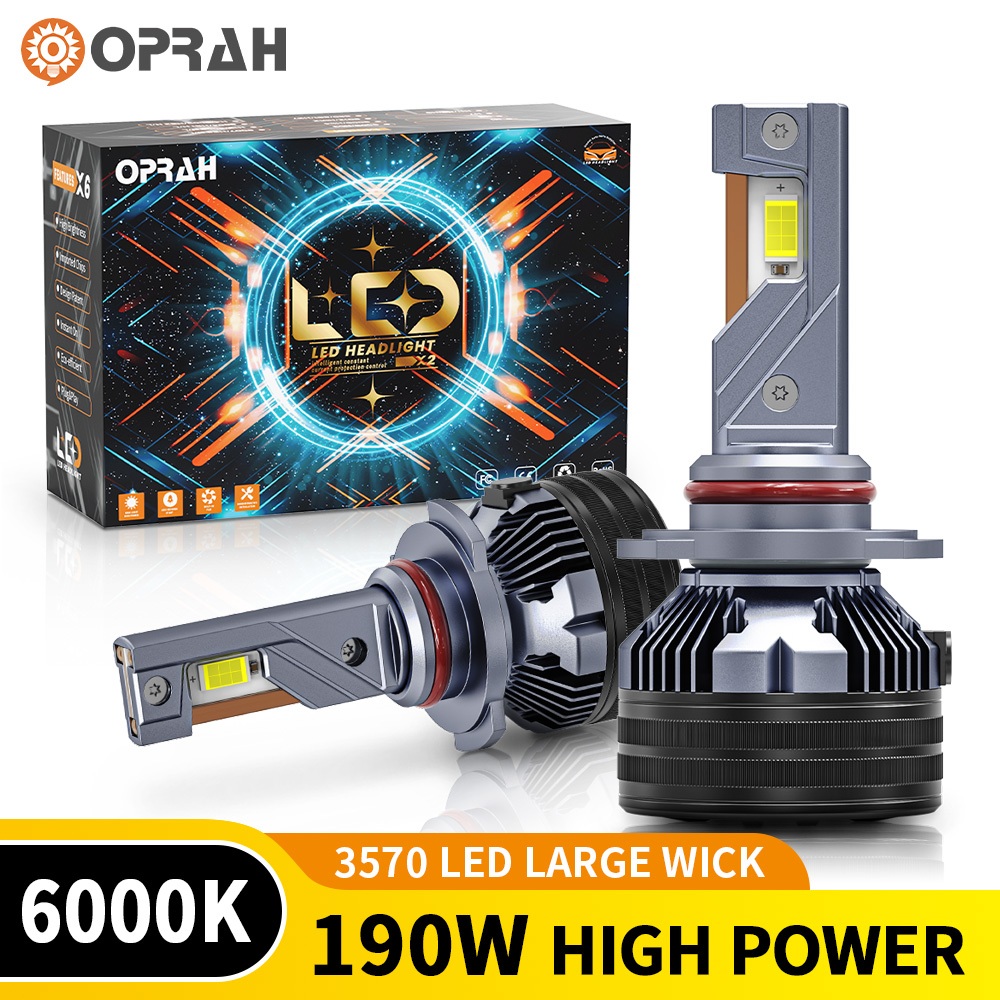 Oprah 2 Chiếc S85 190W Công Suất Cao Siêu Sáng H4 Đèn Pha LED 3570 Đèn Pha H1 H7 H11 9005 9006 Bóng 