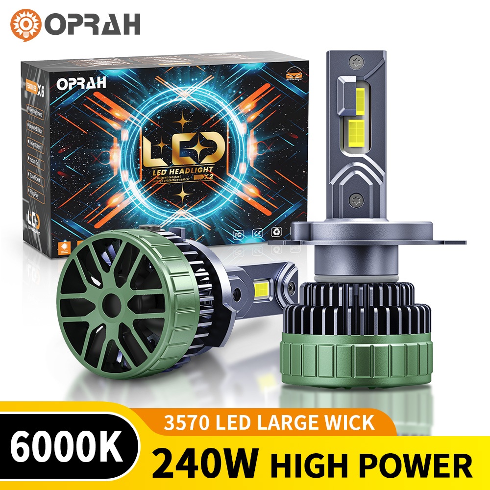 Oprah 2 Chiếc S90 240W Công Suất Cao Siêu Sáng H4 Đèn Pha LED 3570 Đèn Pha H1 H7 H11 9005 9006 Bóng 