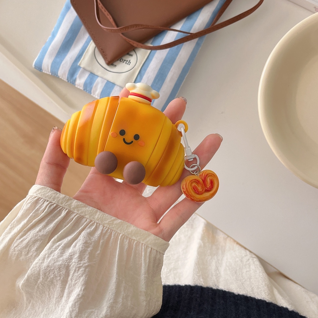 Hộp đựng tai nghe chống sốc dày Jellycat Croissant airpod 4 Pro Hộp bảo vệ tai nghe thế hệ thứ 2 air