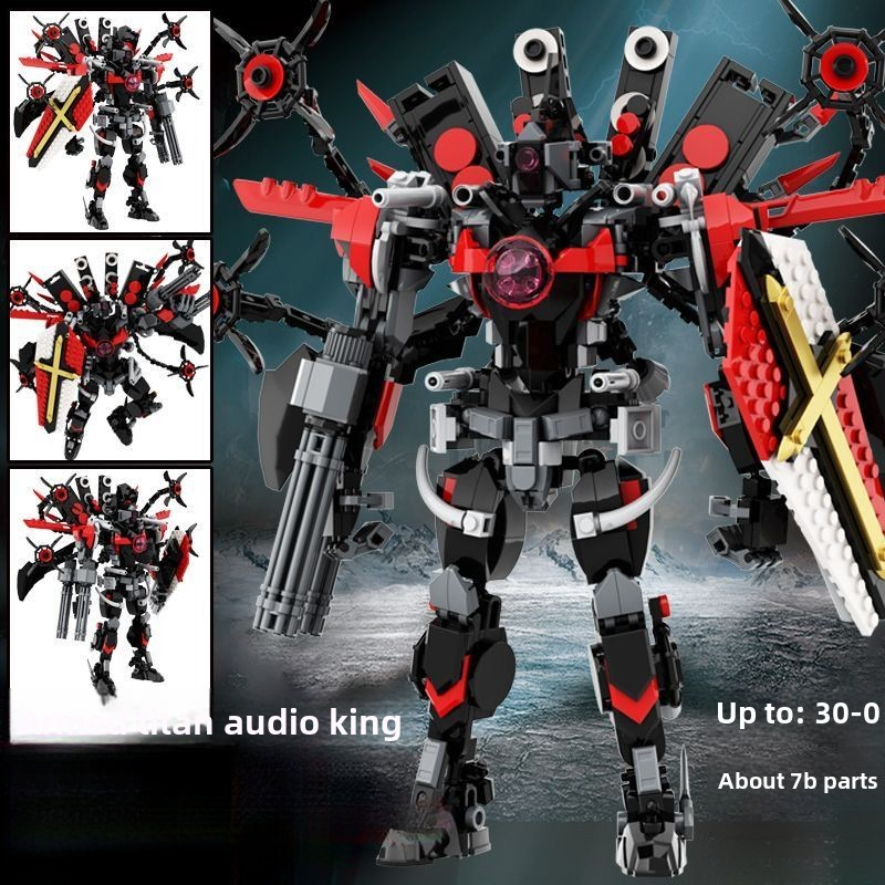 ( giao ngẫu nhiên ) Đồ chơi nhà vệ sinh Skibidi / Titan TV Man Clock King 2.0 Nâng cấp Loa lắp ráp M