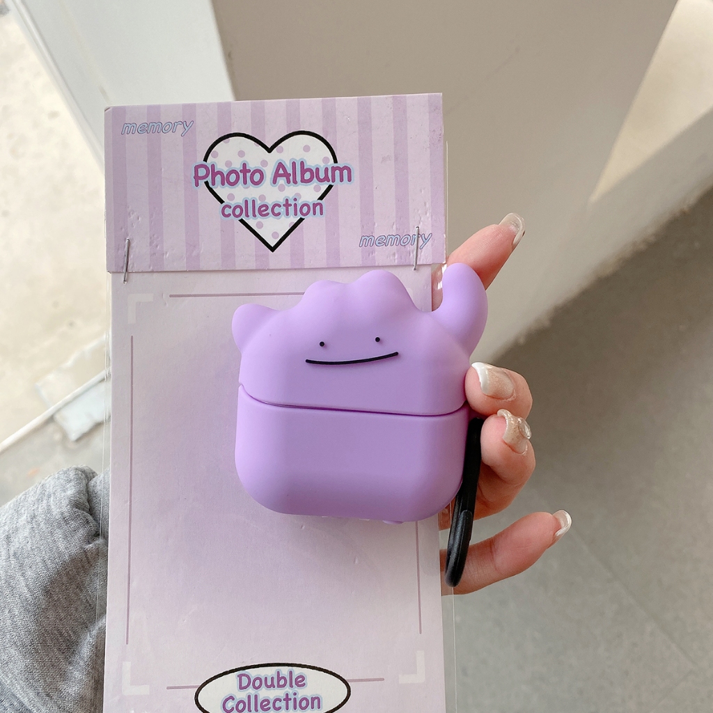 Pokemon Ditto Tím Cho Samsung Buds3 Ốp Lưng Tai Nghe Chống Sốc Tương Thích Cho Samsung Galaxy Buds3 