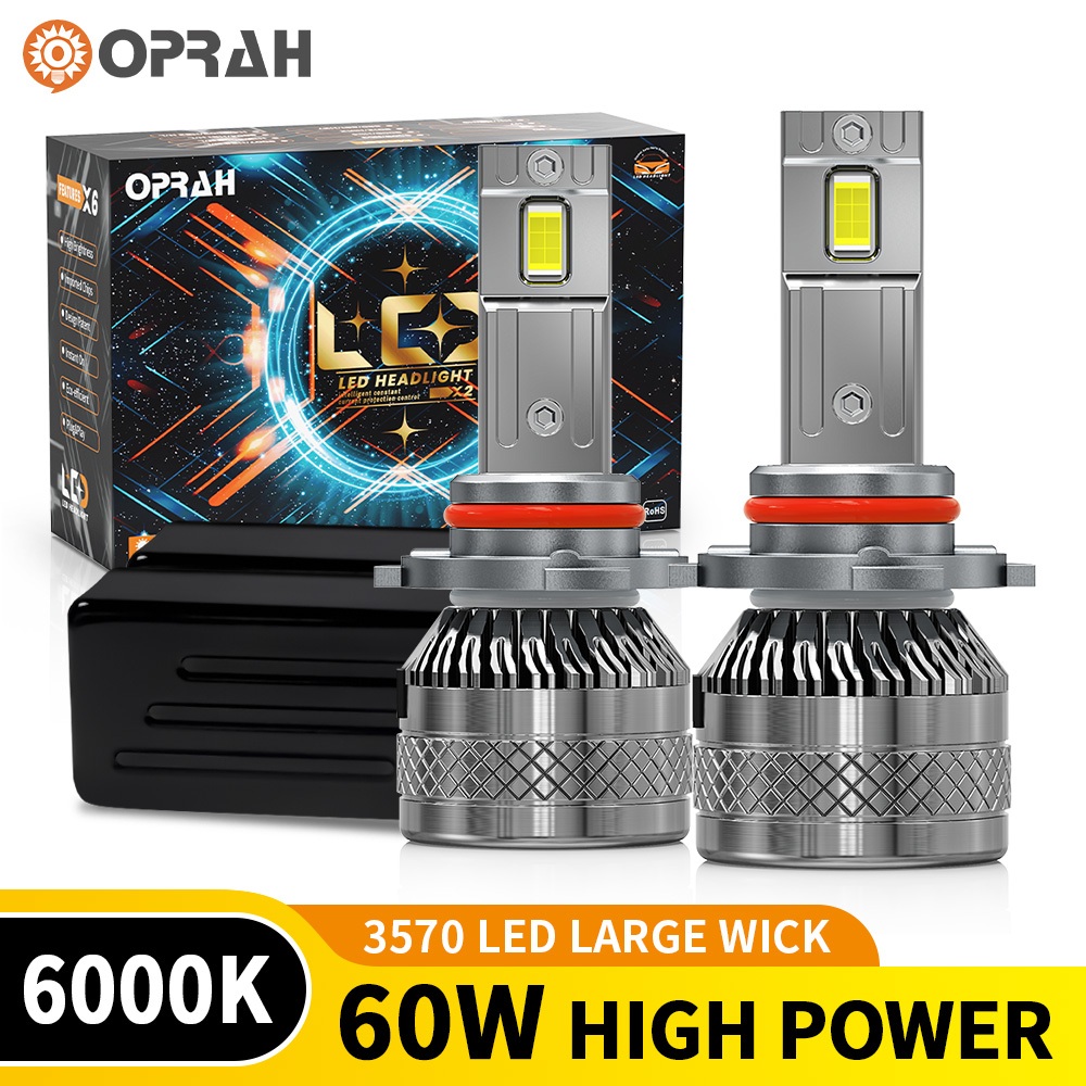 Oprah 2 Chiếc S100 60W Công Suất Cao Siêu Sáng H4 Đèn Pha LED 3570 Đèn Pha H1 H7 H11 9005 9006 Bóng 