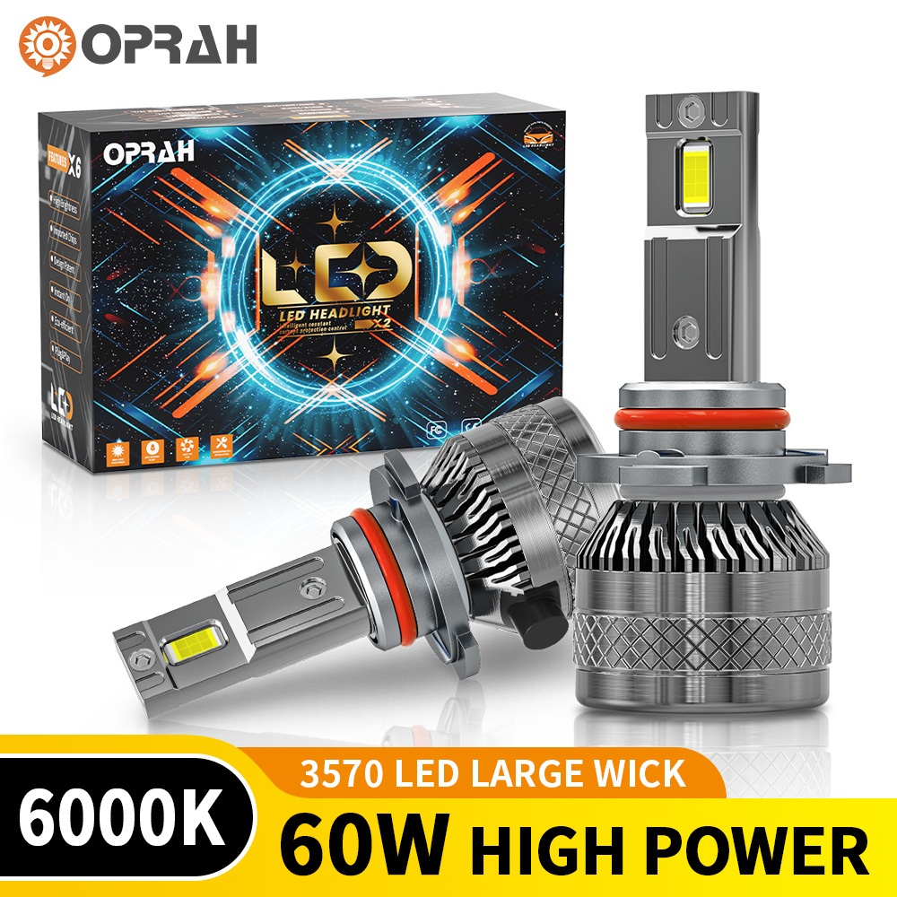 Oprah 2 Chiếc S100 60W Công Suất Cao Siêu Sáng H4 Đèn Pha LED 3570 Đèn Pha H1 H7 H11 9005 9006 Bóng 