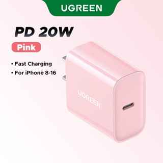 Bộ sạc USB C UGREEN 20W PD Khối sạc nhanh Bộ sạc tường USB-C Tương thích với iPhone 16 / 16 Plus / 15 Pro / 15 Pro Max / 14 / 13 / 12, Pixel, Galaxy S23 / S22 / S21 / S20 / Note 10,