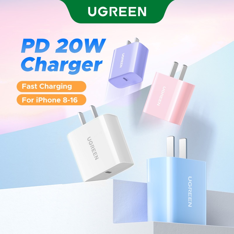 Ugreen 20W PD cho iPhone Sạc Type C cho iPhone 15 16 Pro max XR 11 12 14 13 Pro max Bộ sạc nhanh chính hãng Bộ sạc điện thoại di động cho Samsung S23 S22 | BigBuy360 - bigbuy360.vn