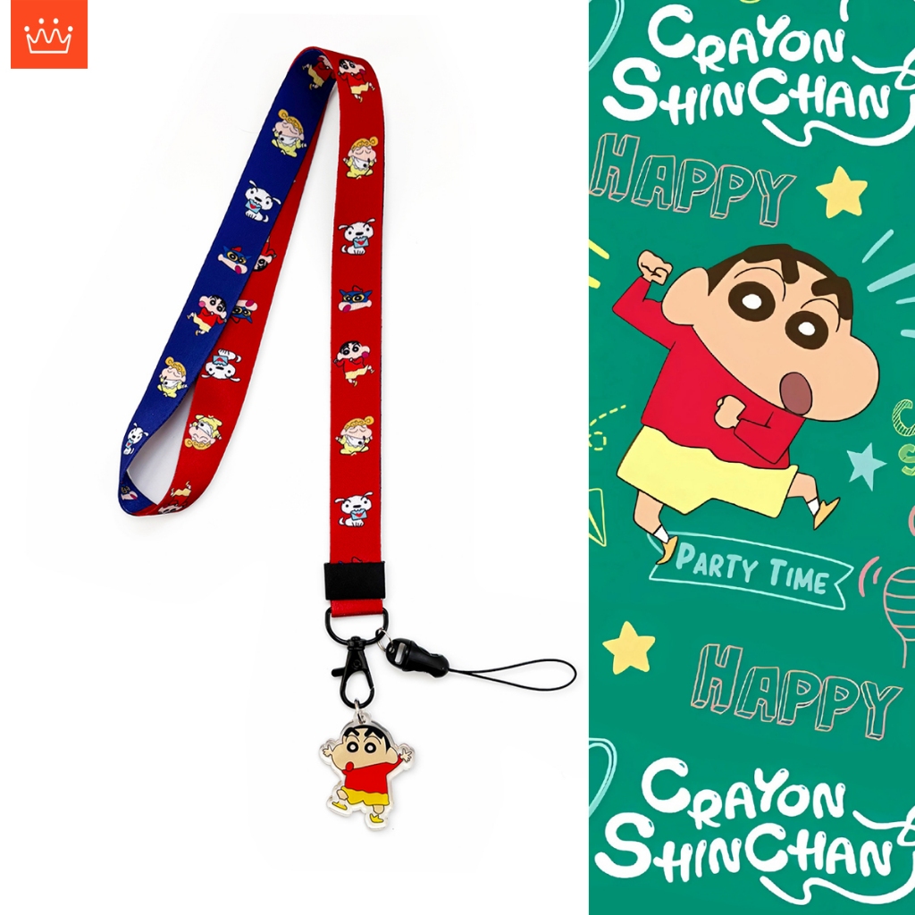 J· Dây Đeo Thẻ Crayon Shin-chan Phim Hoạt Hình Dây Đeo Móc Điện Thoại Dây Đeo Thẻ Học Sinh
