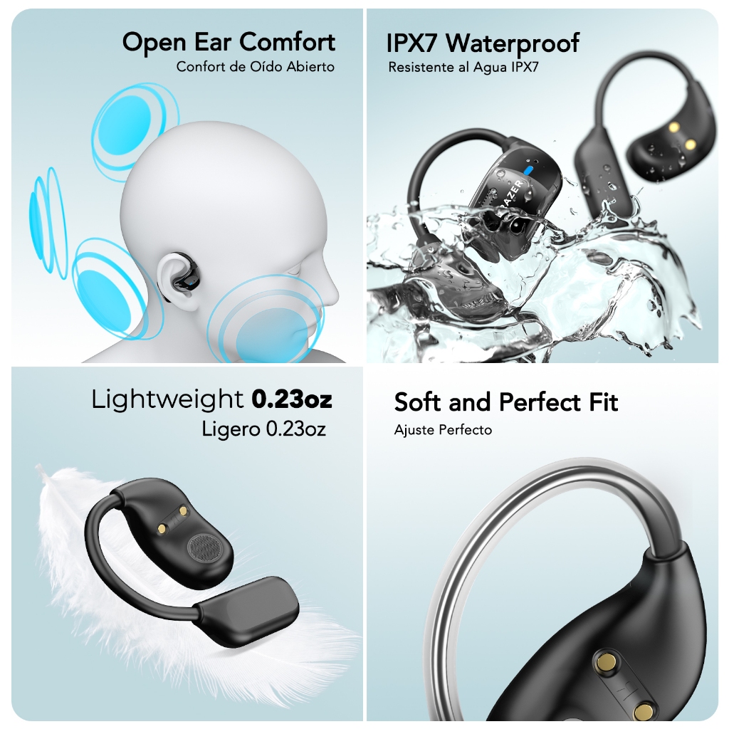 Lenovo ERAZER XF23 Al Tai nghe không dây dịch thời gian thực thông minh Bluetooth 5.4 IPX7 chống nước có màn hình cảm ứng LED Tai nghe kinh doanh với | BigBuy360 - bigbuy360.vn