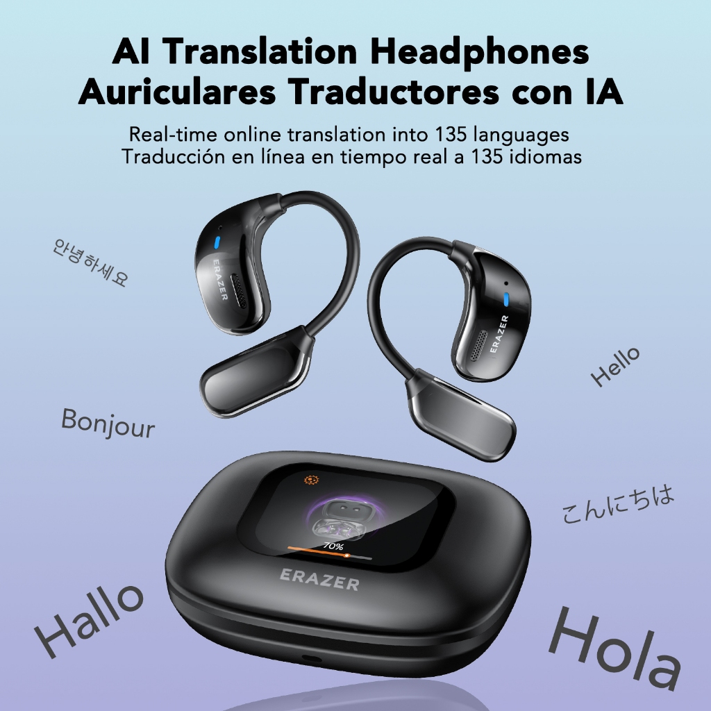 Lenovo ERAZER XF23 Al Tai nghe không dây dịch thời gian thực thông minh Bluetooth 5.4 IPX7 chống nước có màn hình cảm ứng LED Tai nghe kinh doanh với | BigBuy360 - bigbuy360.vn