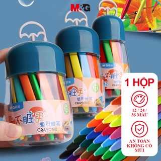 M&G Bút Sáp Nhựa Đóng Thùng, 12/24/36 Màu, Bút Sơn Dầu Hai Đầu Cho Trẻ Em, Không Bẩn Tay, Khó Gãy