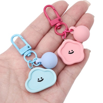 Móc khóa màu kẹo Beadia 1 mảnh 6,5cm với mặt dây chuyền mặt cười dễ thương