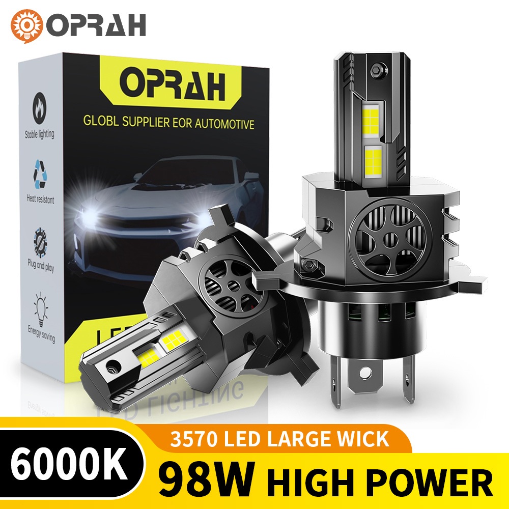 Oprah 2 Chiếc S550 98W Công Suất Cao Siêu Sáng H4 Đèn Pha LED 3570 Đèn Pha H7 9005 9006 Bóng Đèn Pha