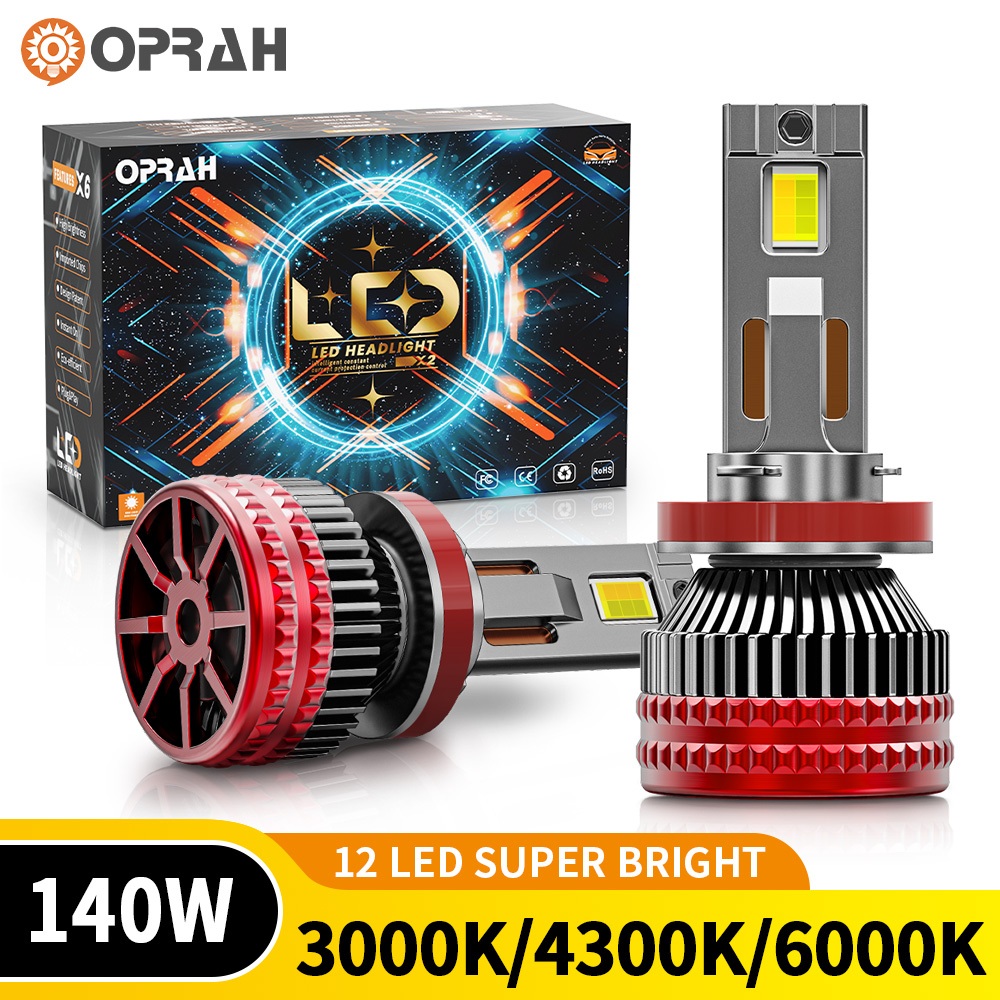 Oprah 2 Chiếc T60 140W Công Suất Cao Siêu Sáng H4 Đèn Pha LED 3570 Đèn Pha H1 H11 9005 9006 9012 Bón