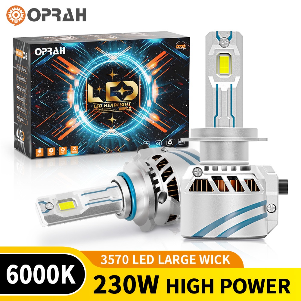 Oprah 2 Chiếc Y180 230W Công Suất Cao Siêu Sáng H4 Đèn Pha LED 3570 Đèn Pha H1 H7 H11 9005 9006 Bóng