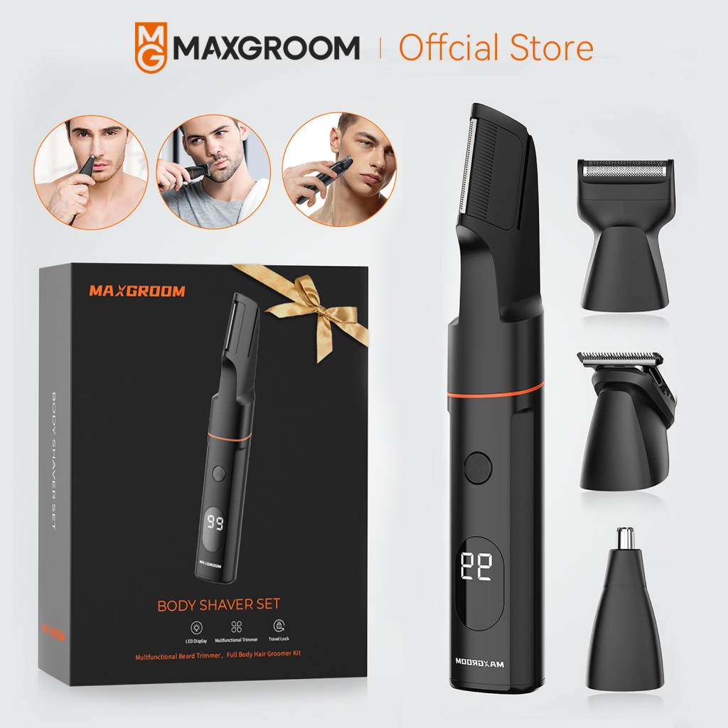 Tông đơ cạo lông MAXGROOM dao cạo lông vùng kín máy cạo râu đa năng 4 in 1 bịch dao cạo râu tông đơ cơ thể bikini cạo râu máy cạo lông mu máy cắt tóc mũi lông mũi lông máy cạo lông dao cạo lông mặt cạo lông toàn bộ tông đơ cắt tóc cắt tỉa lông mũi
