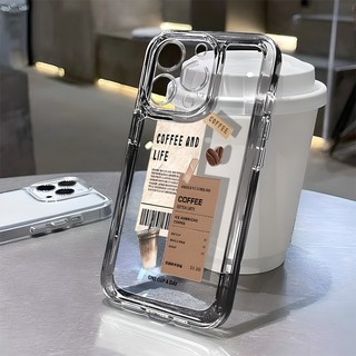 Ốp Lưng Cho iPhone 15 Pro Max Cà Phê Túi Khí 14 XR 13 11 12 Pro Max 8 7 6 6S Plus X Xs Max Se 2020 13 12 11 TPU Mềm Trong Suốt Vỏ Điện Thoại