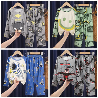 Bộ đồ ngủ dài tay thư giãn cho trẻ em Đồ ngủ cổ tròn bằng vải Polyester cho bé trai và bé gái lớn trong 8 - 9 tuổi 