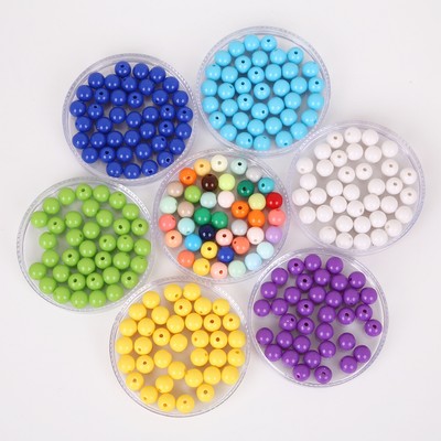Beadia 10mm 50 miếng Hạt Tròn Acrylic Nhiều Màu Phù Hợp Với DIY Nữ & Nam Vòng Tay & Vòng Cổ Trang Sức Làm