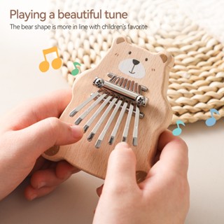 8 phím Kalimba Ngón Tay Cái Piano Acoustic Ngón Tay Đàn Piano Nhạc Cụ Hoạt Hình Phong Cách Gấu Di Động Người Mới Bắt Đầu Basis Để Học Đồ Chơi