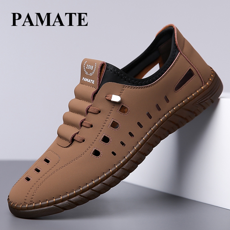 Giày Sandal Nam PAMATE Chống Trơn Trượt Thoáng Khí Rỗng Giày Sandal Da Thời Trang