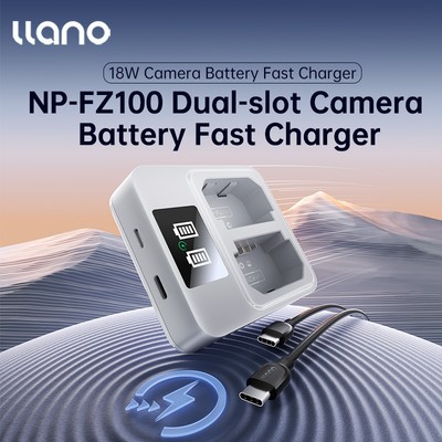 Bộ sạc pin máy ảnh Llano 18W, Bộ sạc USB kép có màn hình LCD Sạc nhanh Tương thích với Sony Fuji Canon Panasonic