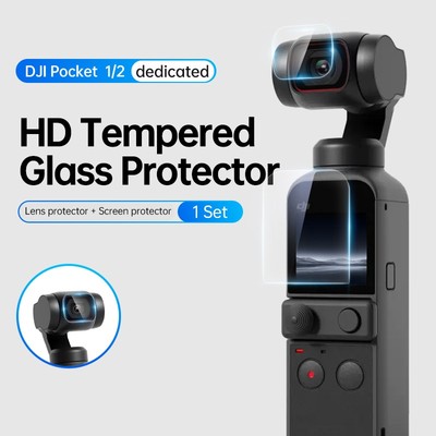 Llano DJI Osmo Pocket 3 Bảo Vệ Màn Hình Bảo Vệ Ống Kính DJI Osmo Pocket 3 Phụ Kiện Với Kính Cường Lực Màn Hình LCD Phim Siêu HD 9H Độ Cứng Chống Trầy Xước