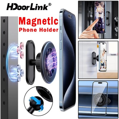 Giá đỡ điện thoại từ tính hai mặt phổ thông HdoorLink 360° Giá đỡ điện thoại xoay cho phòng tập thể dục Nhà bếp Xe di động Nam châm mạnh Giá đỡ điện thoại