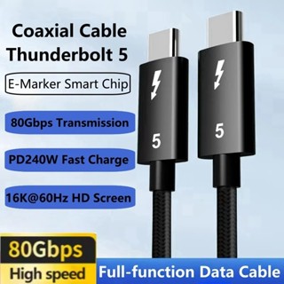  Cáp dữ liệu toàn chức năng 0,5m 1m 2m Thunderbolt 5 USB c sang USB c Sạc nhanh PD 240w 80Gbps Type-c 16K @ 60Hz Chức năng đầu ra Video cho máy tính xách tay HDTV Macbook Pro 