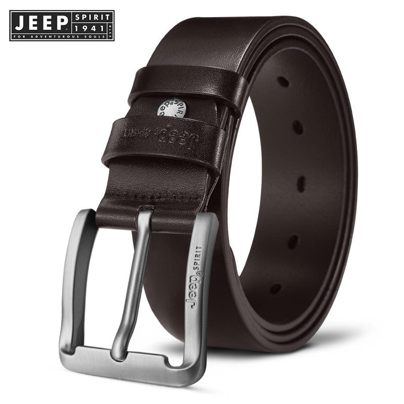 Jeep SPIRIT 1941 ESTD Nam hai lớp da bò khóa kim thắt lưng