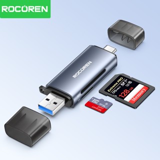 Đầu đọc thẻ nhanh Rocoren 2 trong 1 SD TF OTG Type-C & USB 3.0 Bộ chuyển đổi đầu đọc thẻ nhớ thông minh cho máy tính xách tay Máy tính bảng Điện thoại PC