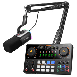  Maono AME2-Gen2 Podcast Mixer Giao diện âm thanh Card âm thanh với đầu vào XLR kép nhanh chóng tắt tiếng và giảm tiếng ồn để ghi âm Podcast phát trực tuyến YouTube 