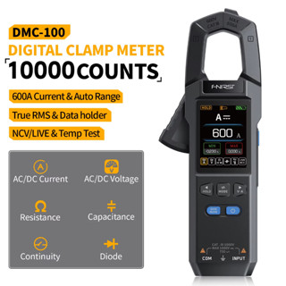 Đồng hồ đo kẹp dòng điện & điện áp AC FNIRSI DMC-100 DC có bộ sạc USB, 10000 lần đếm, Máy kiểm tra kẹp Ampe 600A và NCV - E