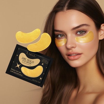 Mặt nạ mắt vàng LAIKOU 24K Làm săn chắc mắt Túi mắt Miếng dán Miếng dán Làm săn chắc