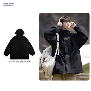 Artsman áo khoác màu đen áo chiến binh đen kiểu Mỹ mô phỏng áo khoác gió Unisex Local Brand