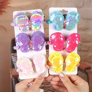 Set 2 Dây Cột Tóc Co Giãn Đính Kim Sa Thời Trang Cho Nữ