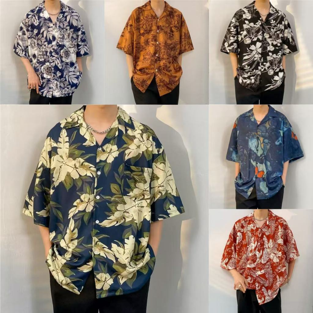 M-3XL Nam Retro Hoa Hawaii Áo Sơ Mi Nam Tay Ngắn M-3XL 100 Loại 2